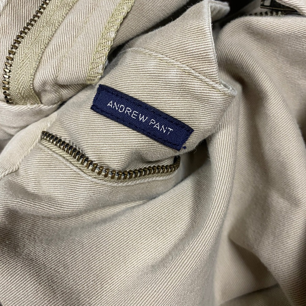 Vtg Polo Ralph Lauren Andrew Pant Mens 46x30 Tan Khaki Double Pleated Trousers - Picture 8 of 8
